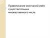 Правописание окончаний имён существительных множественного числа