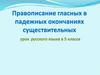 Правописание гласных в падежных окончаниях существительных