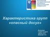 Характеристика групп «опасный досуг»