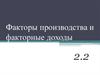 Факторы производства и факторные доходы