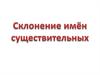 Склонение имён существительных