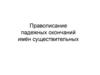 Правописание падежных окончаний имён существительных