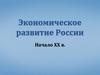 Экономическое развитие России в начале XX века