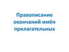 Правописание окончаний имён прилагательных