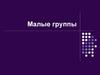 Малые группы. Понятие малой группы