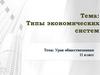 Тема: Типы экономических систем. 11 класс