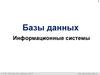 Базы данных. Информационные системы