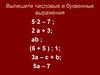 Числовые и буквенные выражения. Значения числовых выражений