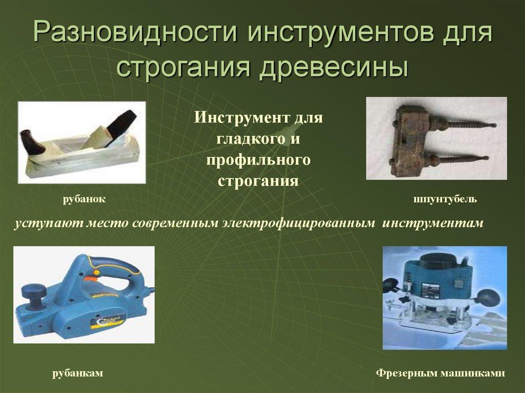 Разновидности инструментов для строгания древесины