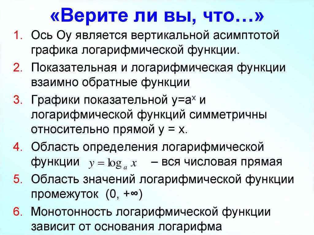 «Верите ли вы, что…»