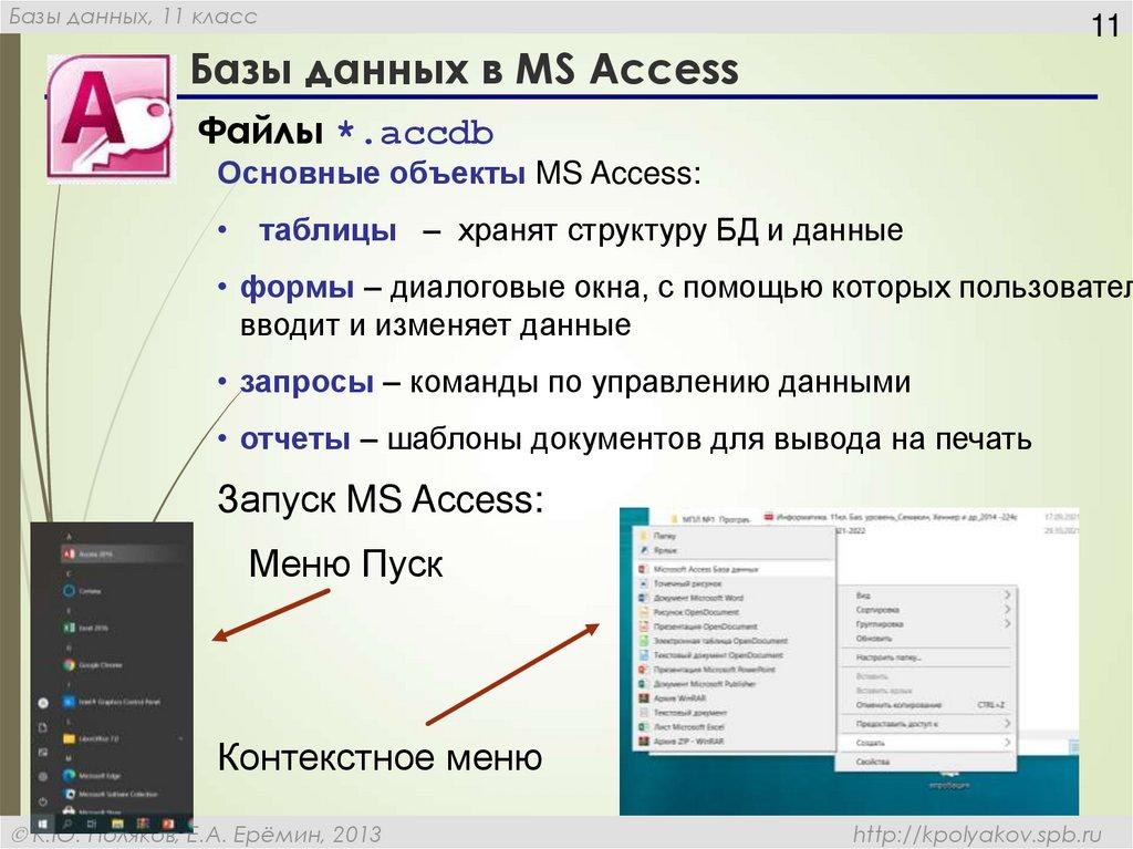 Базы данных в MS Aсcess