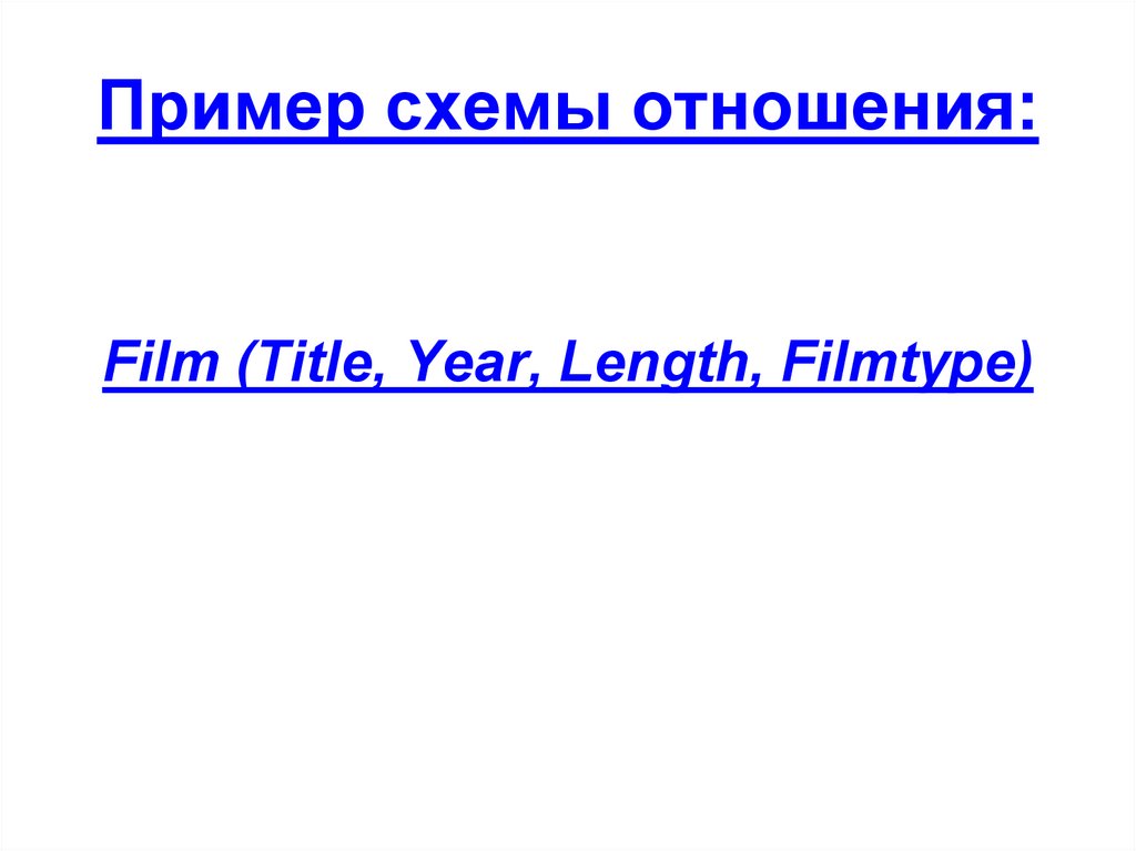 Пример схемы отношения: