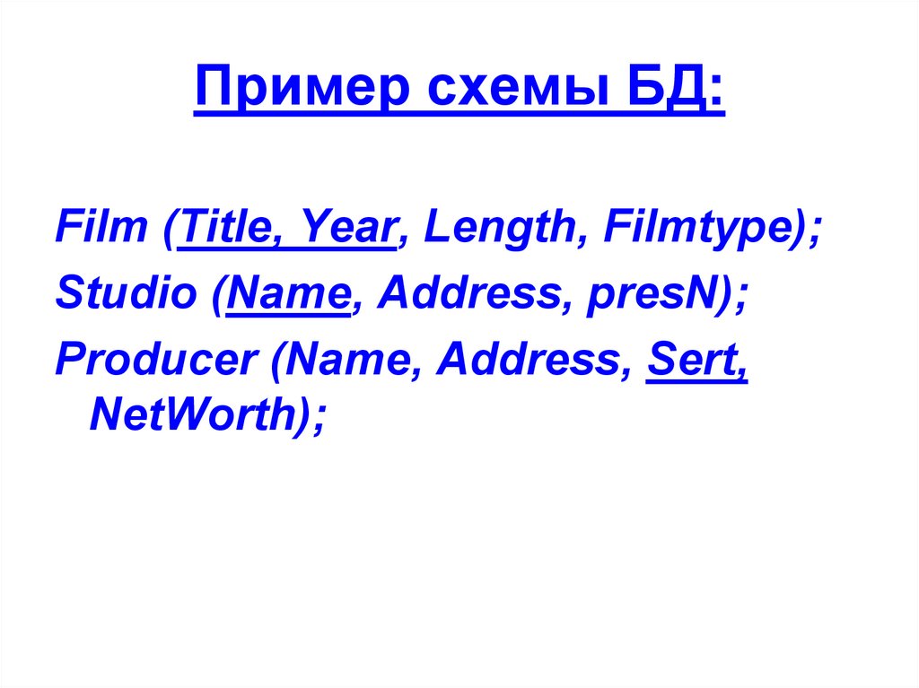 Пример схемы БД: