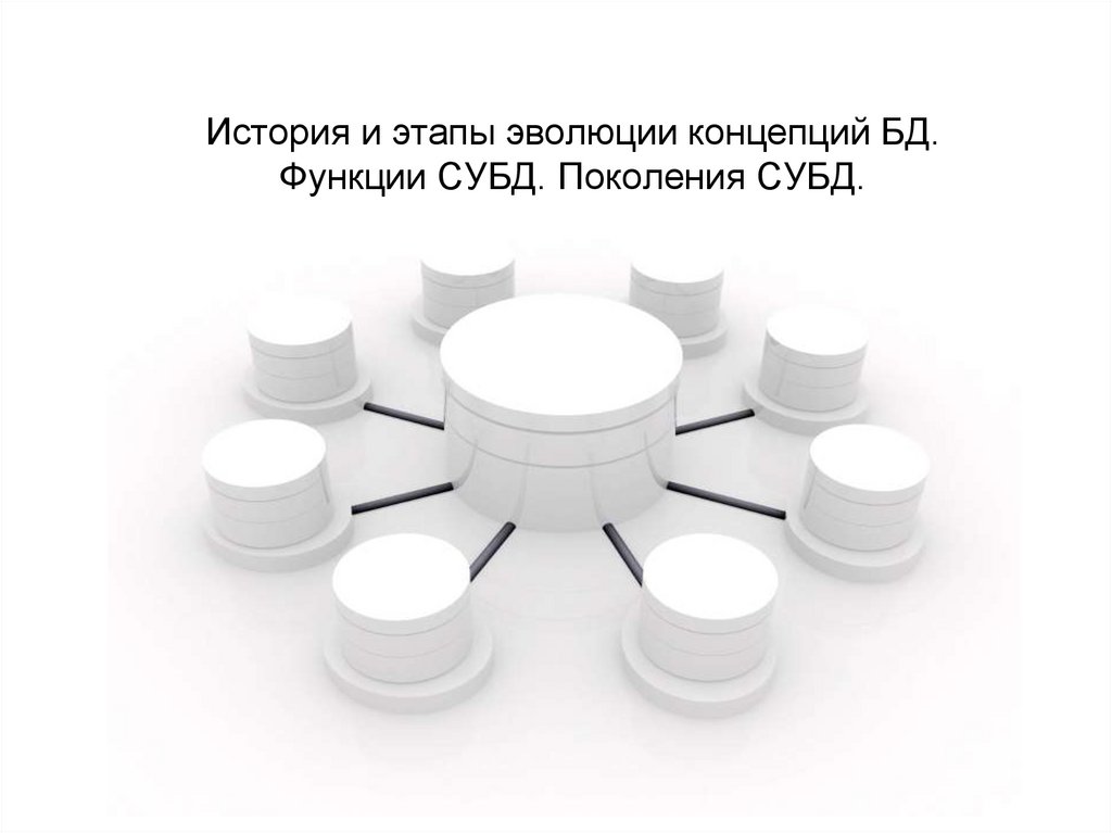 История и этапы эволюции концепций БД. Функции СУБД. Поколения СУБД.