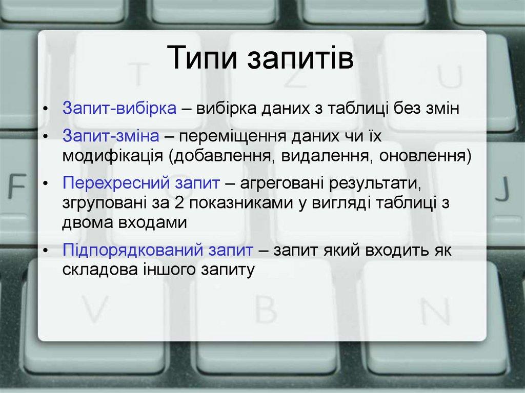 Типи запитів