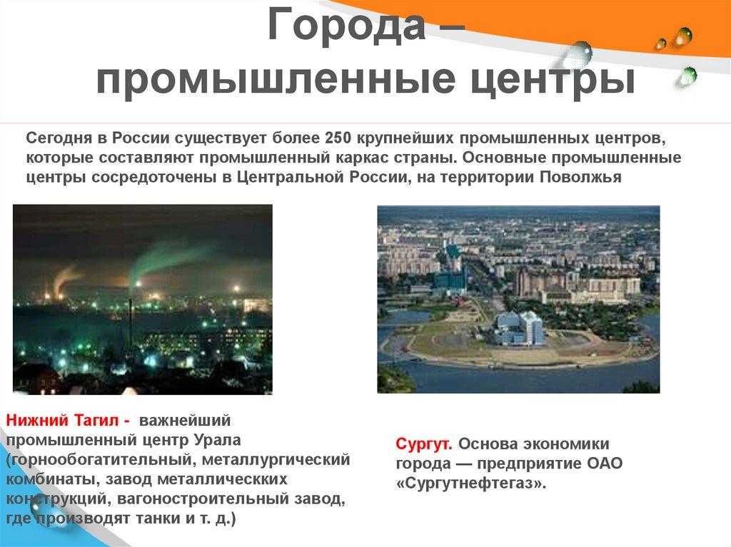 Города – промышленные центры