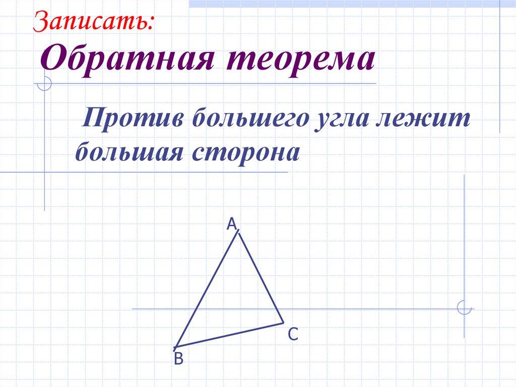 Обратная теорема