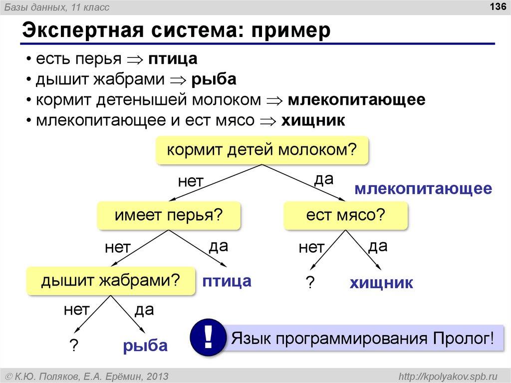 Экспертная система: пример