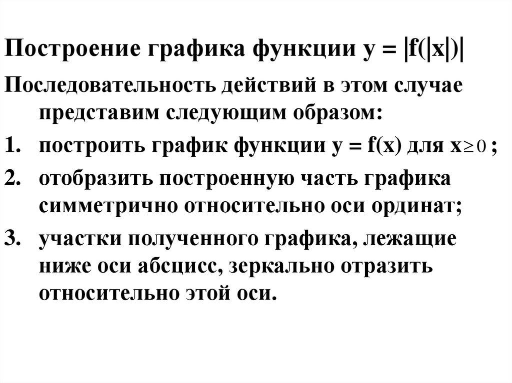 Построение графика функции у = |f(|x|)|
