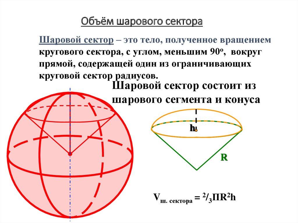 Объём шарового сектора