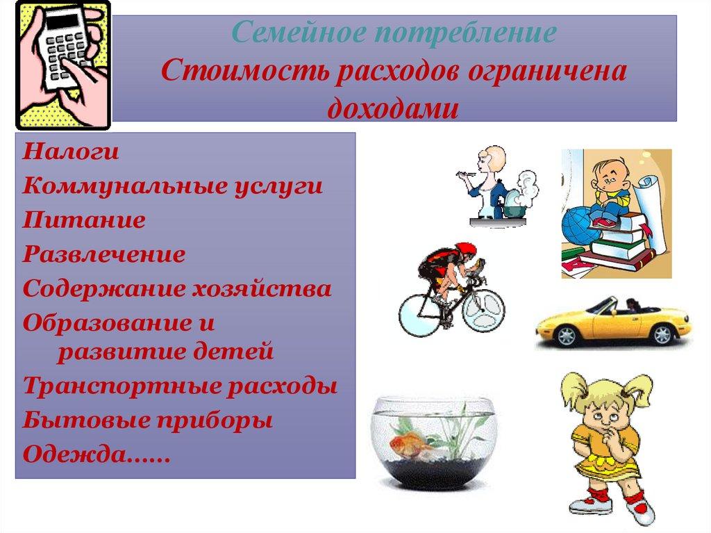Семейное потребление Стоимость расходов ограничена доходами