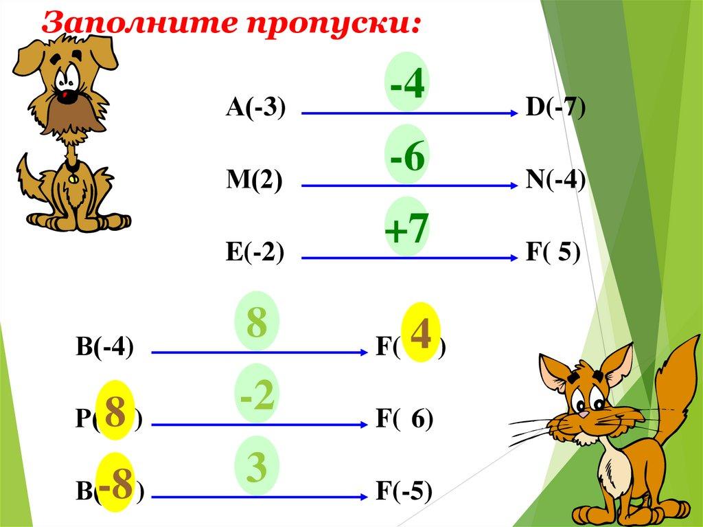 Заполните пропуски: