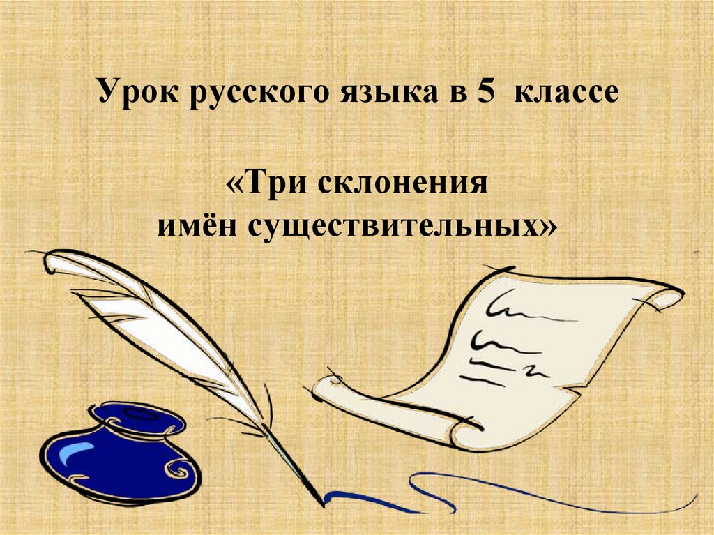 Урок русского языка в 5 классе «Три склонения имён существительных»