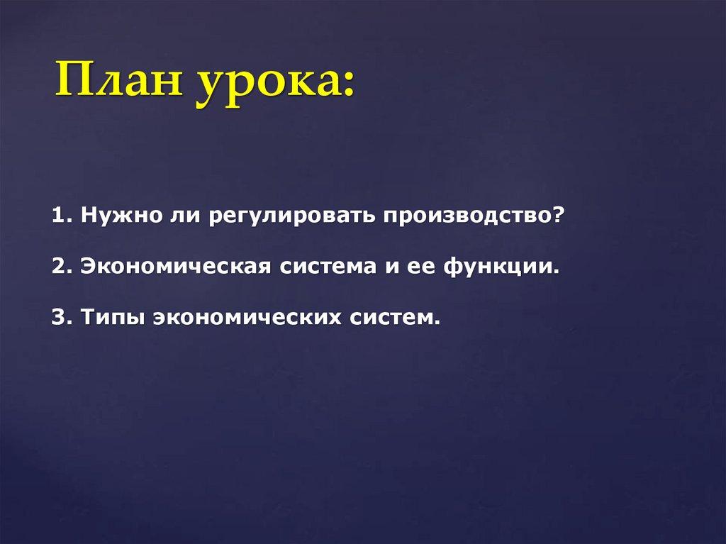 План урока: