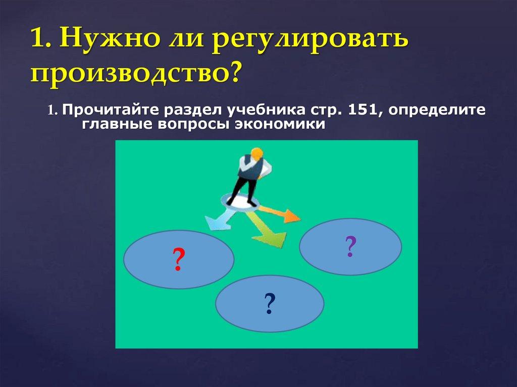 1. Нужно ли регулировать производство?