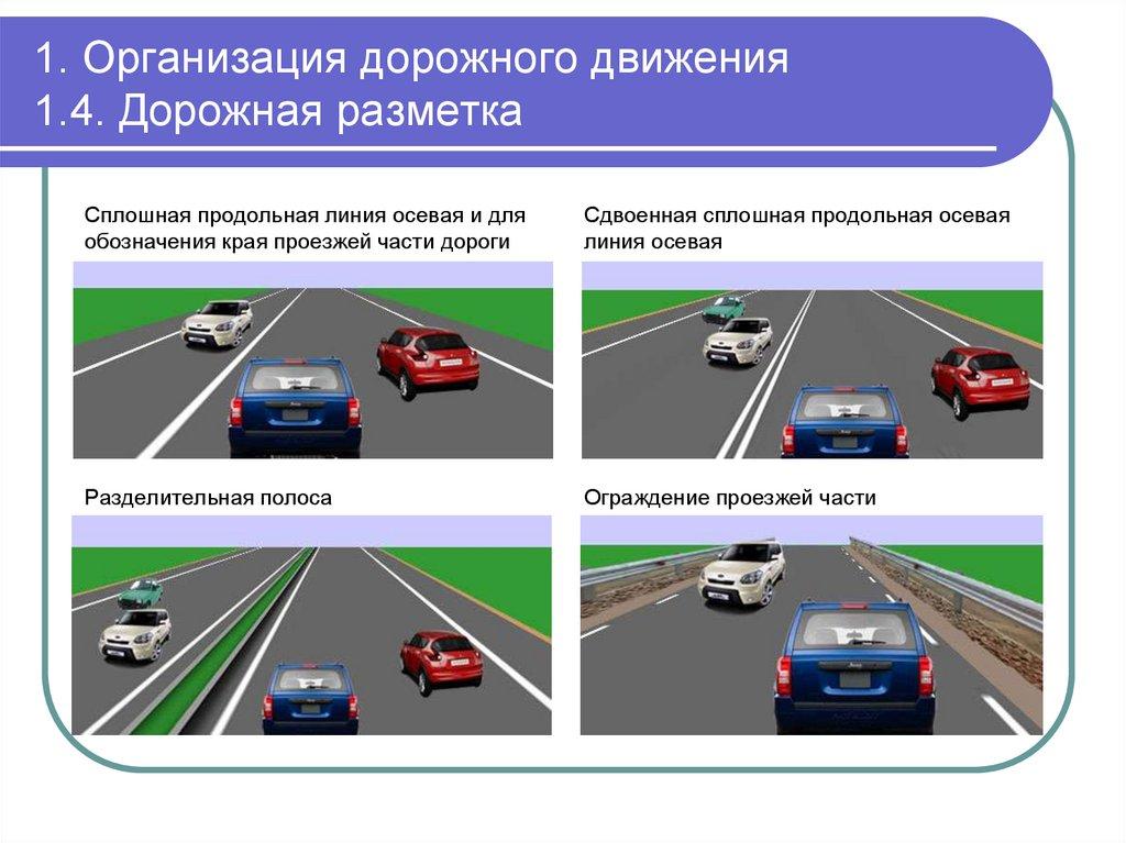 1. Организация дорожного движения 1.4. Дорожная разметка