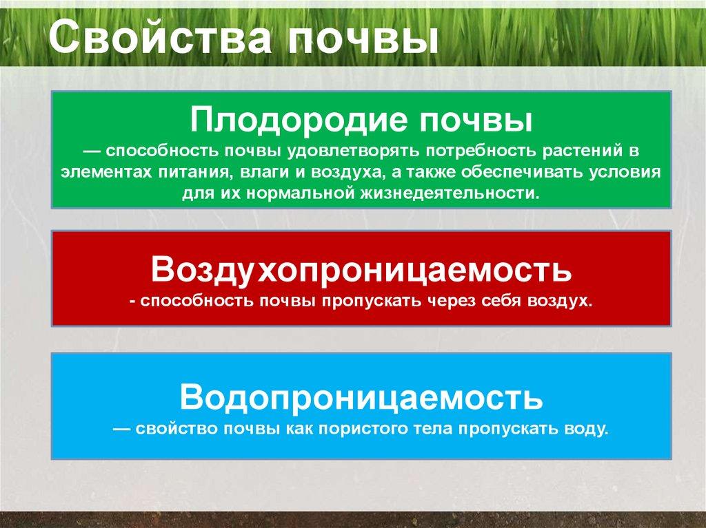 Свойства почвы