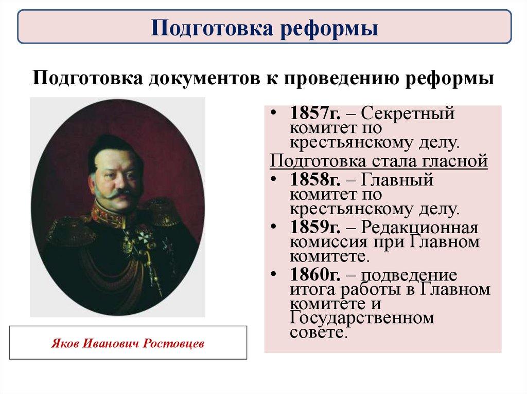 Подготовка документов к проведению реформы