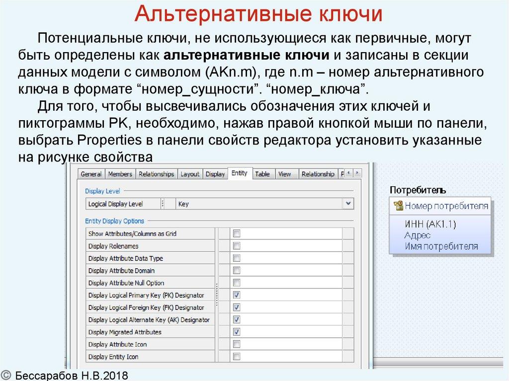 Альтернативные ключи