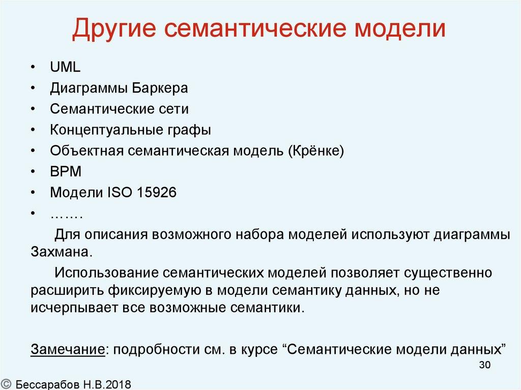 Другие семантические модели