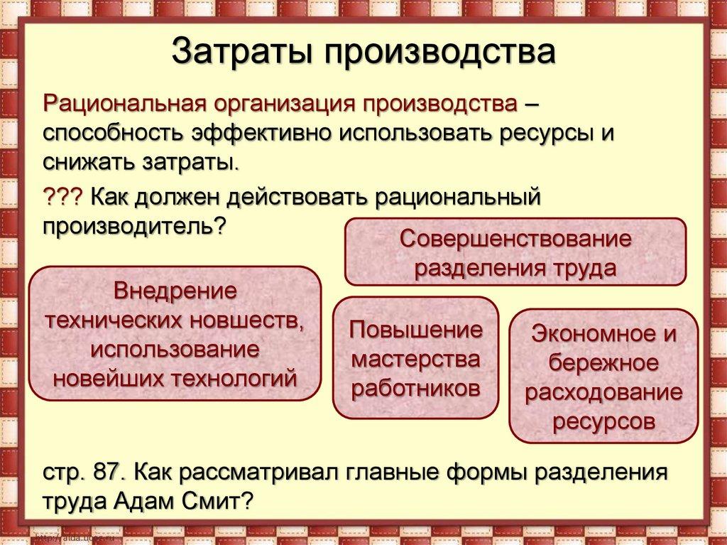 Затраты производства