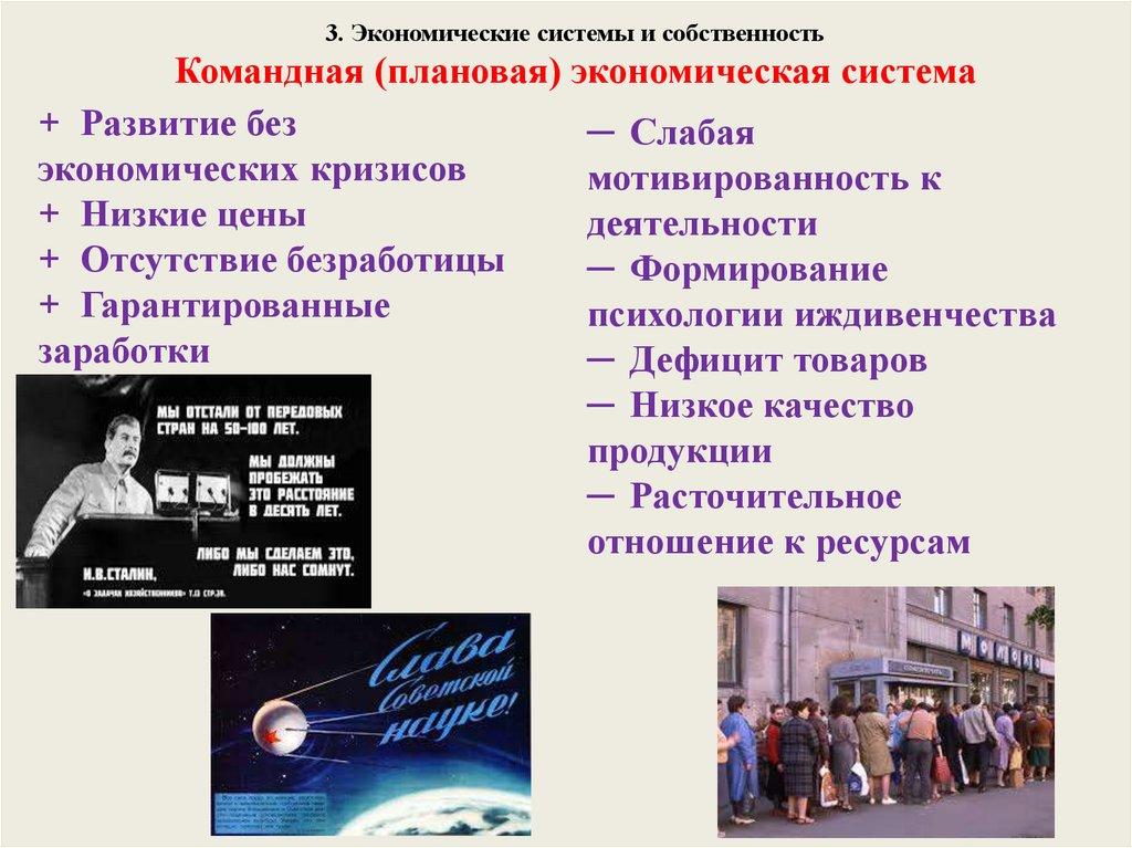 3. Экономические системы и собственность Командная (плановая) экономическая система