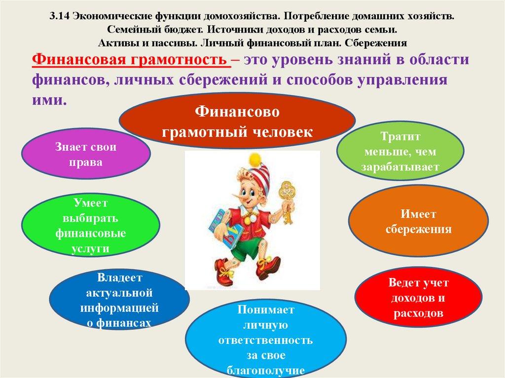 3.14 Экономические функции домохозяйства. Потребление домашних хозяйств. Семейный бюджет. Источники доходов и расходов семьи.
