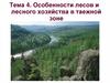 Особенности лесов и лесного хозяйства в таежной зоне (Тема 4)