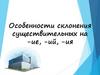 Особенности склонения существительных на -ие, -ий, -ия