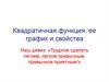 Квадратичная функция, ее график. Преобразование графика квадратичной функции