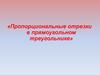 Пропорциональные отрезки в прямоугольном треугольнике