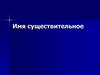 Имя существительное