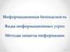 Информационная безопасность. Виды информационных угроз. Методы защиты информации
