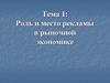Роль и место рекламы в рыночной экономике
