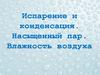 Испарение и конденсация. Насыщенный пар. Влажность воздуха
