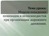 Модели поведения пешеходов и велосипедистов при организации дорожного движения
