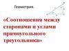 «Соотношения между сторонами и углами прямоугольного треугольника»