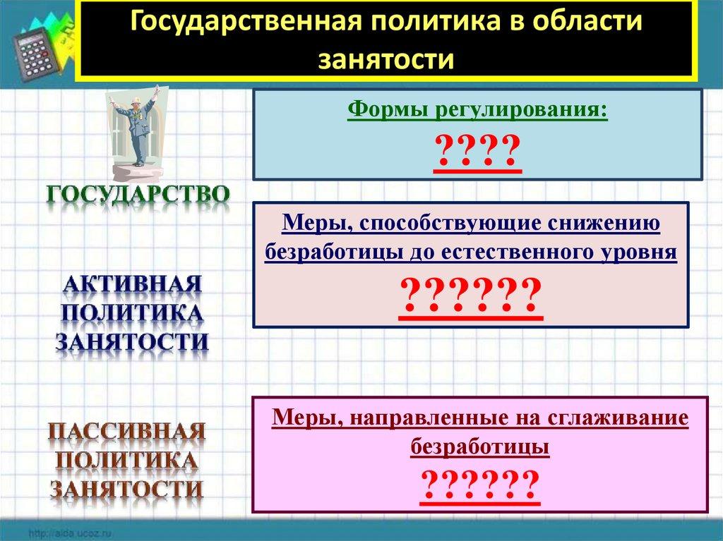 Государственная политика в области занятости