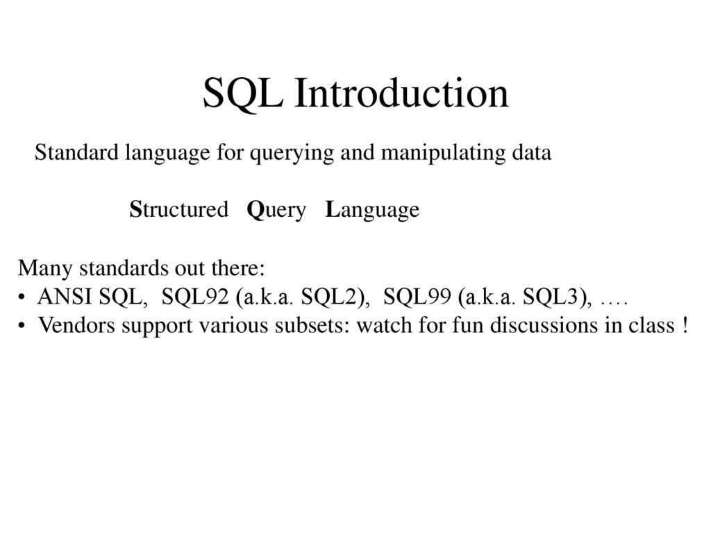 SQL Introduction