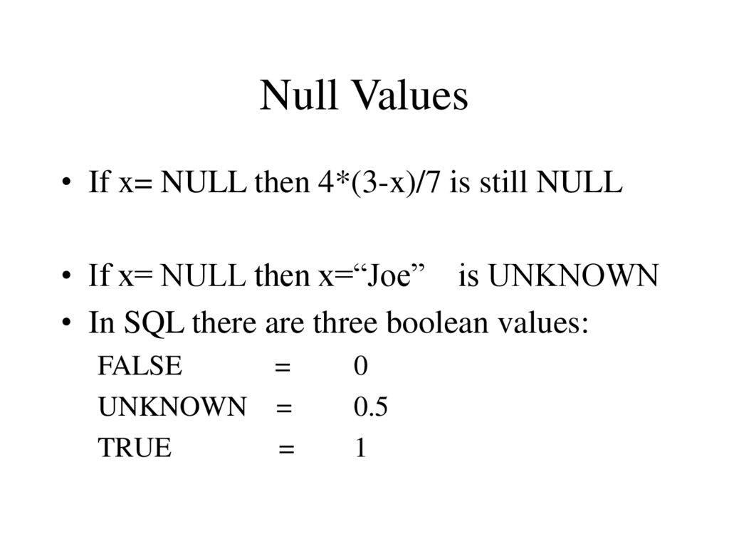 Null Values